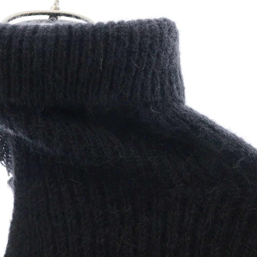 CELINE(セリーヌ) MOHAIR SILK CROPPED TURTLENECK SWEATER モヘア シルク クロップド タートルネック ニット セーター ブラック レディース 2A33T377N