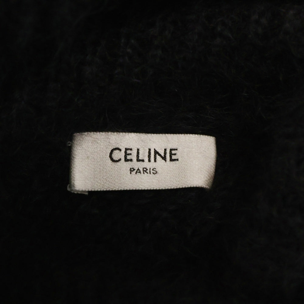 CELINE(セリーヌ) MOHAIR SILK CROPPED TURTLENECK SWEATER モヘア シルク クロップド タートルネック ニット セーター ブラック レディース 2A33T377N