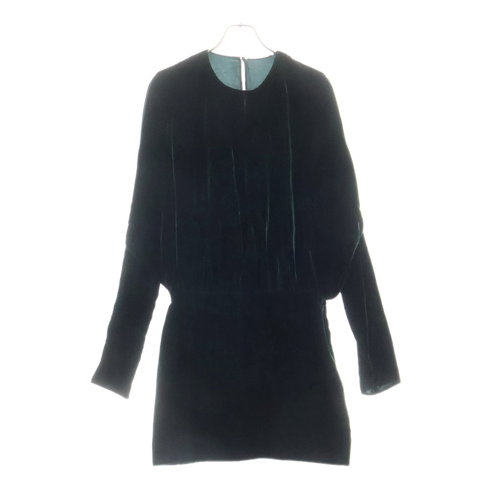 SAINT LAURENT PARIS(サンローランパリ) Velvet Evening Short Dress ベルベット ショート ドレス グリーン レディース 481621 Y525R