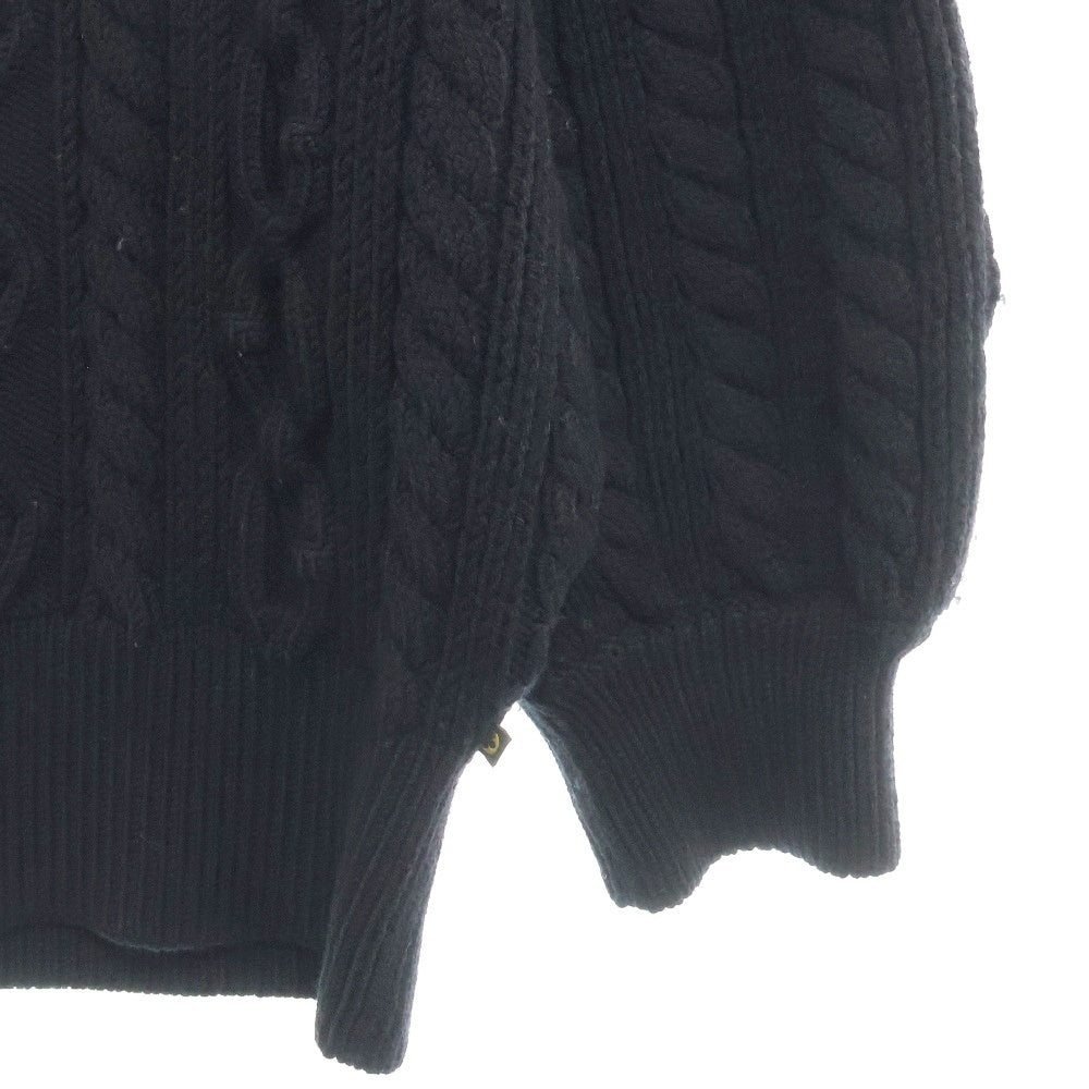 LOUIS VUITTON(ルイヴィトン) 16AW ウール ケーブルニット 半袖セーター ブラック レディース RW162A OPC FAKS12