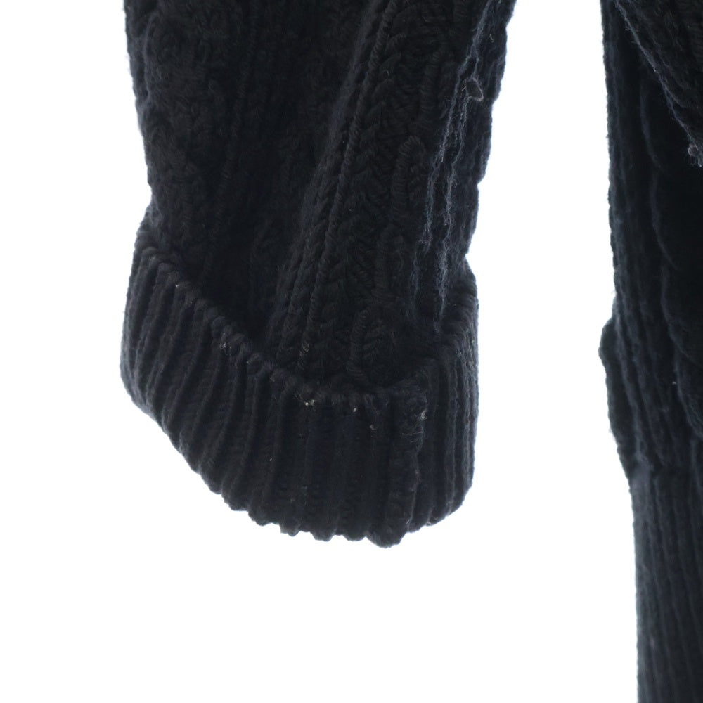 LOUIS VUITTON(ルイヴィトン) 16AW ウール ケーブルニット 半袖セーター ブラック レディース RW162A OPC FAKS12