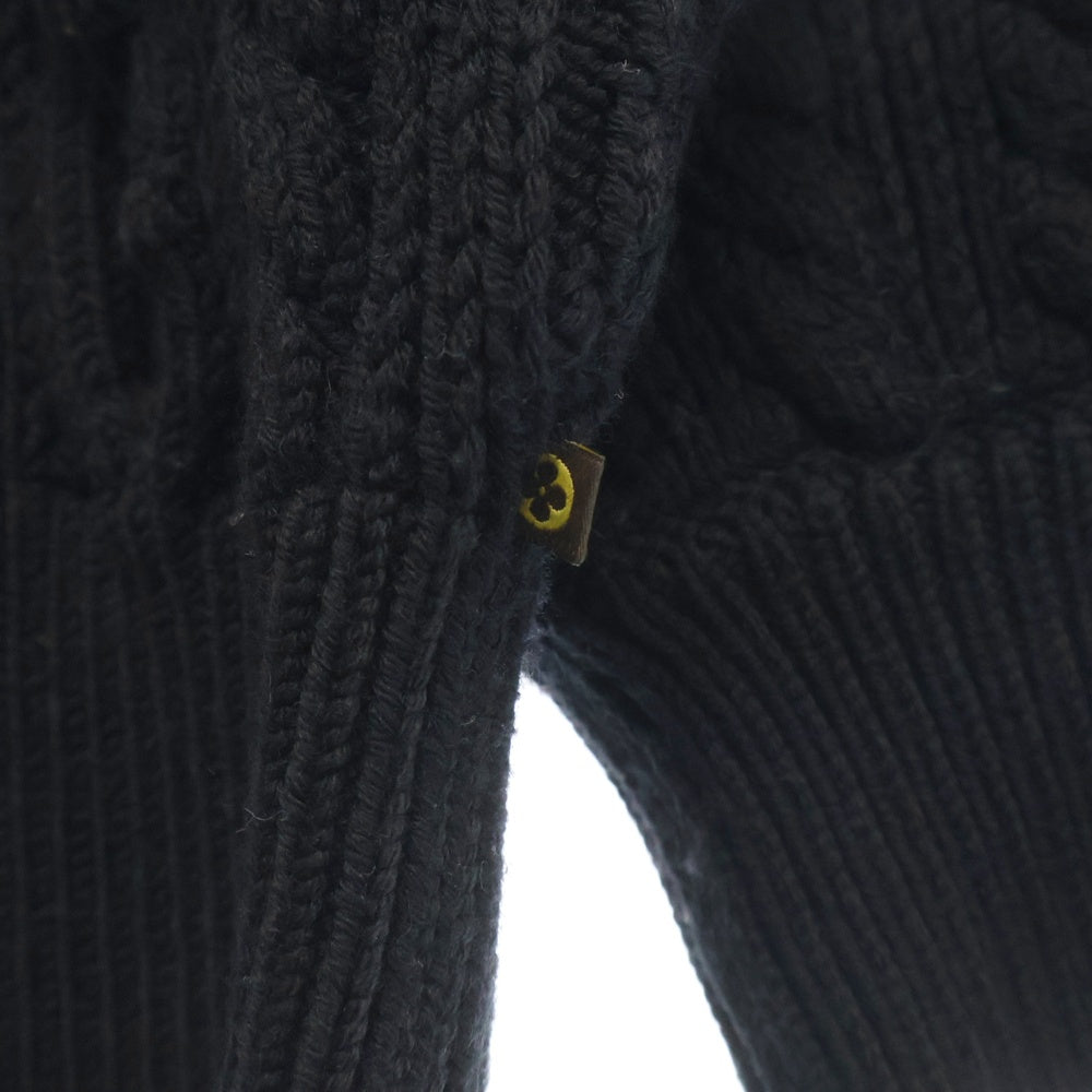 LOUIS VUITTON(ルイヴィトン) 16AW ウール ケーブルニット 半袖セーター ブラック レディース RW162A OPC FAKS12