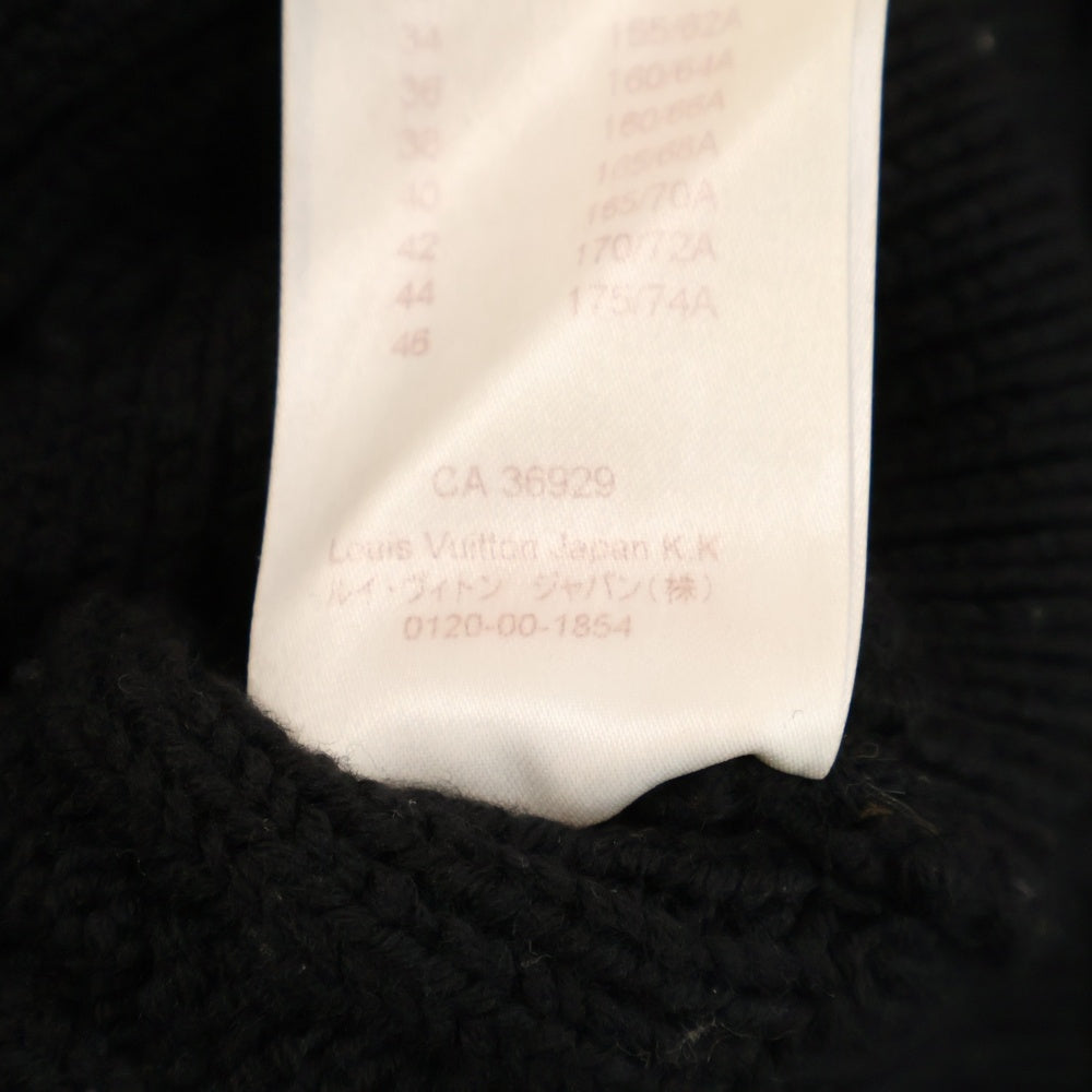 LOUIS VUITTON(ルイヴィトン) 16AW ウール ケーブルニット 半袖セーター ブラック レディース RW162A OPC FAKS12