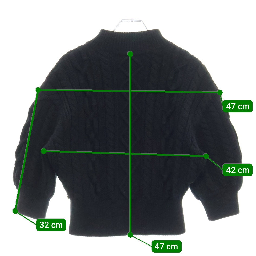 LOUIS VUITTON(ルイヴィトン) 16AW ウール ケーブルニット 半袖セーター ブラック レディース RW162A OPC FAKS12