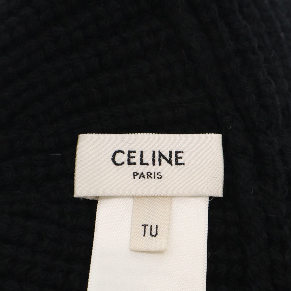 CELINE(セリーヌ) トリオンフ カシミヤ ウール クロシェバケットハット 帽子 ブラック 2A80T384D
