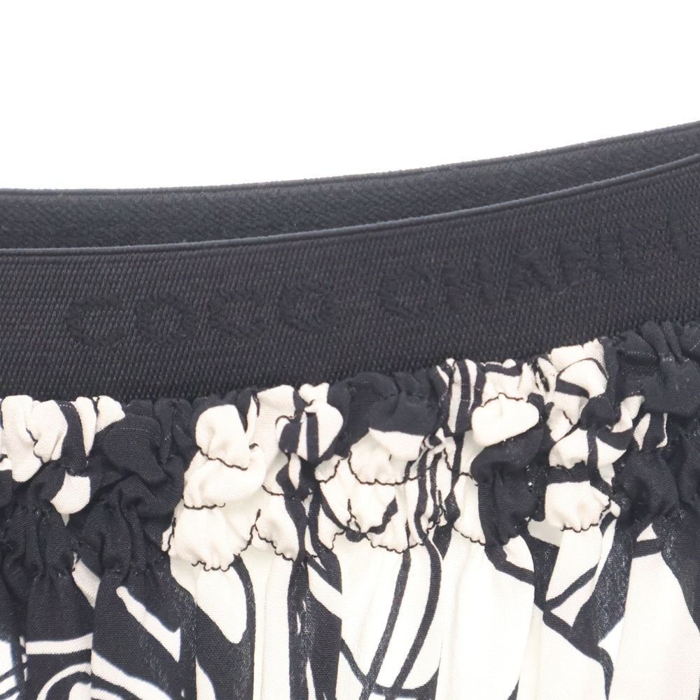 CHANEL(シャネル) プリント シルク ショートパンツ ハーフパンツ ショーツ ブラック/ホワイト レディース P71960 V63357