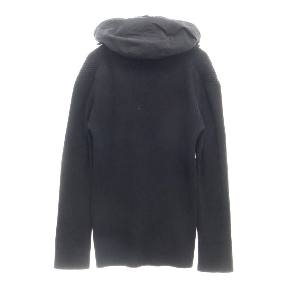 BOTTEGA VENETA(ボッテガヴェネタ) 20AW 2WAY ナイロンフーディー ジップアップ ドライバーズニット ブラック 631288 VKVX0