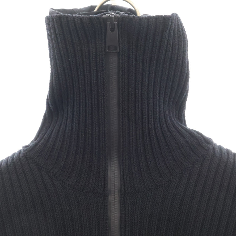 BOTTEGA VENETA(ボッテガヴェネタ) 20AW 2WAY ナイロンフーディー ジップアップ ドライバーズニット ブラック 631288 VKVX0