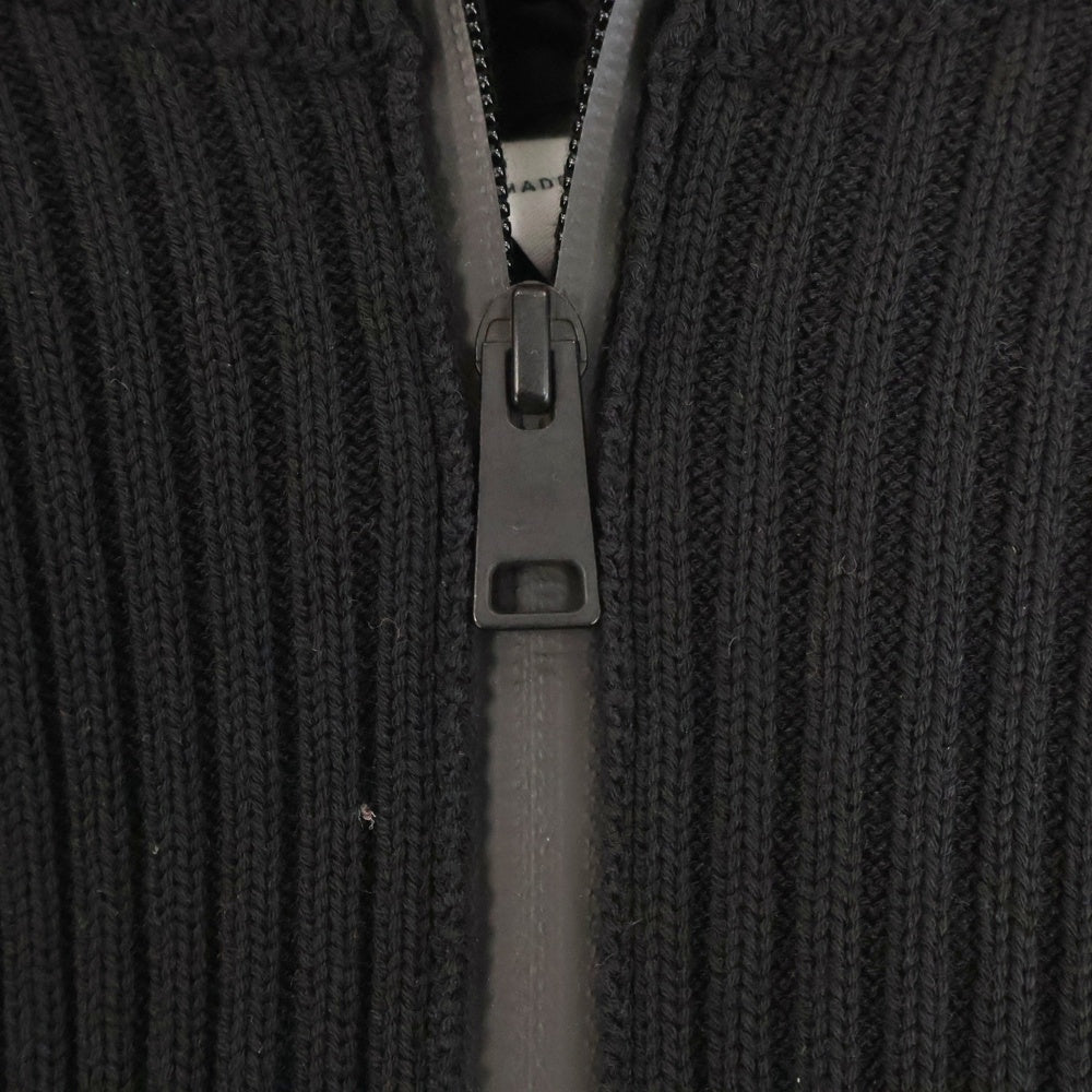 BOTTEGA VENETA(ボッテガヴェネタ) 20AW 2WAY ナイロンフーディー ジップアップ ドライバーズニット ブラック 631288 VKVX0