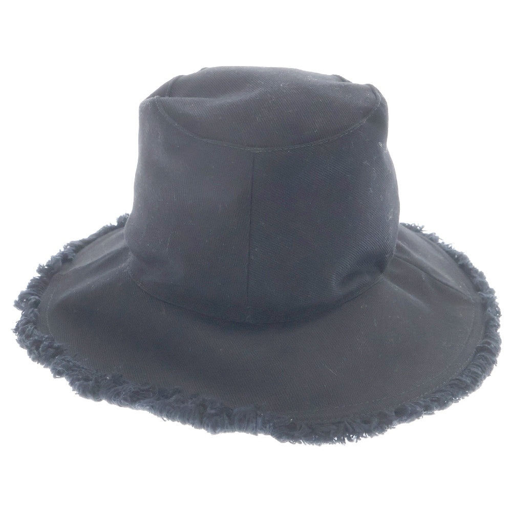 PRADA(プラダ) Drill hat トライアングルロゴ フリンジ ドリル ハット 帽子 ブラック レディース 1HC145