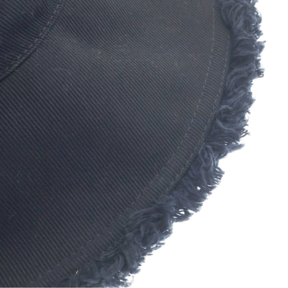 PRADA(プラダ) Drill hat トライアングルロゴ フリンジ ドリル ハット 帽子 ブラック レディース 1HC145