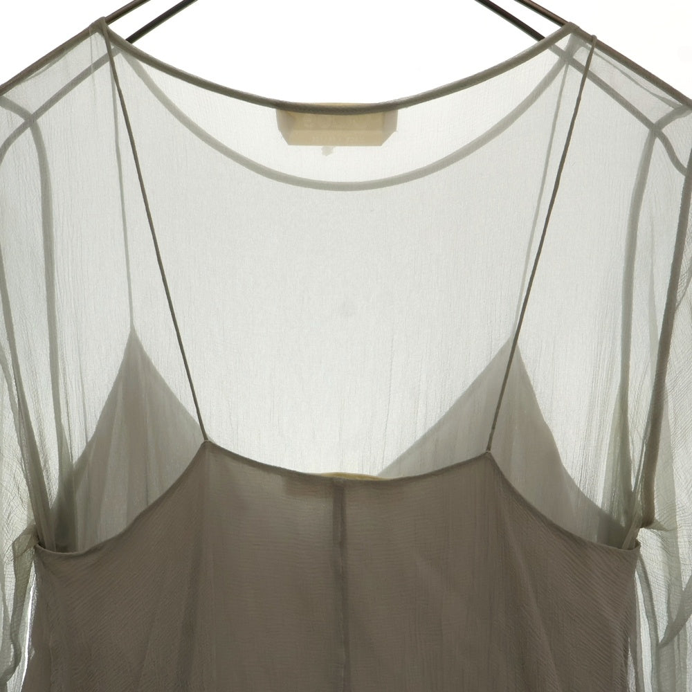 Chloe(クロエ) シルク シースルー フリル ドレス グレー レディース 16ARO85-16A001