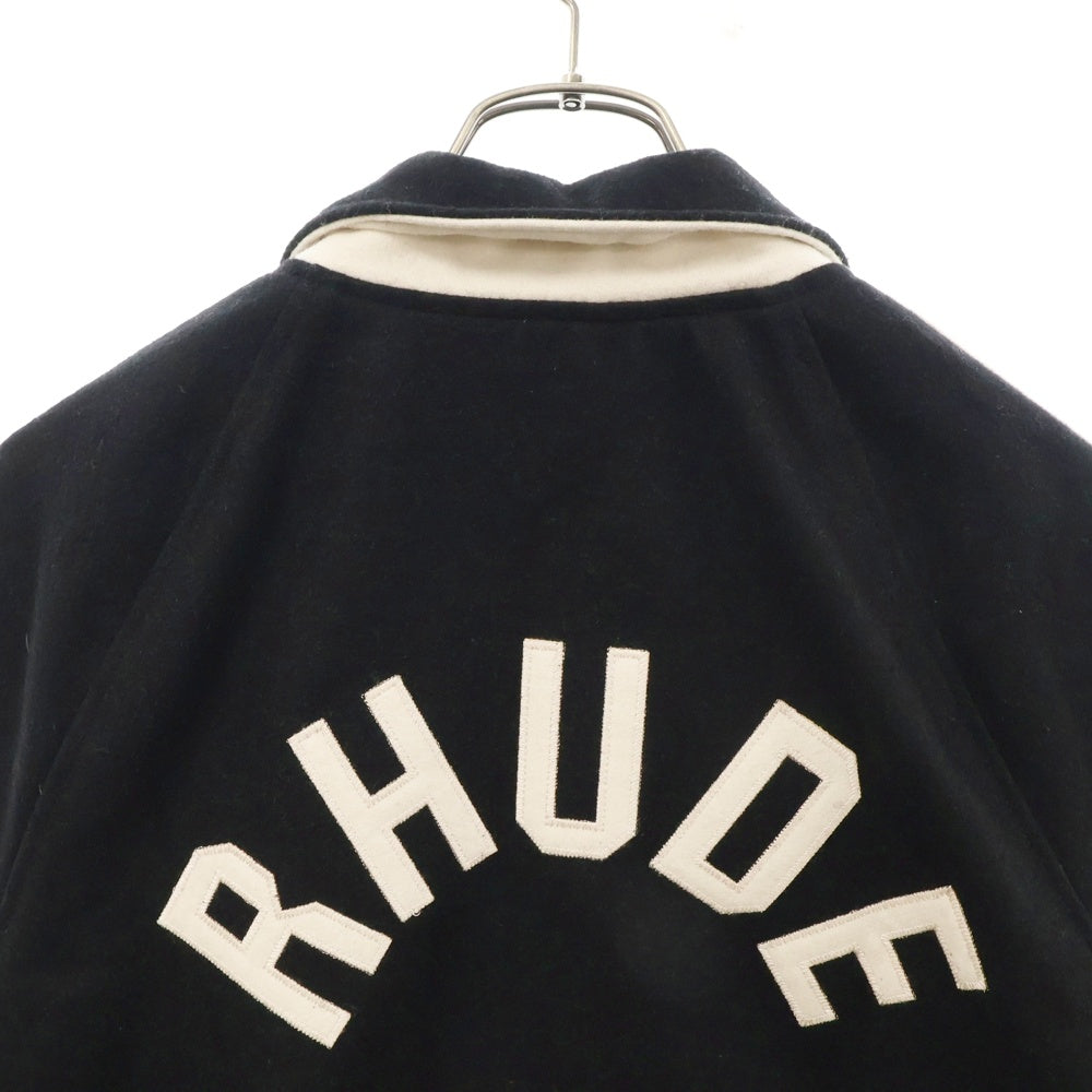 RHUDE(ルード) Boys Signature Bomber ボーイズ シグネチャー ジップアップ ボンバー ジャケットブラック/ホワイト