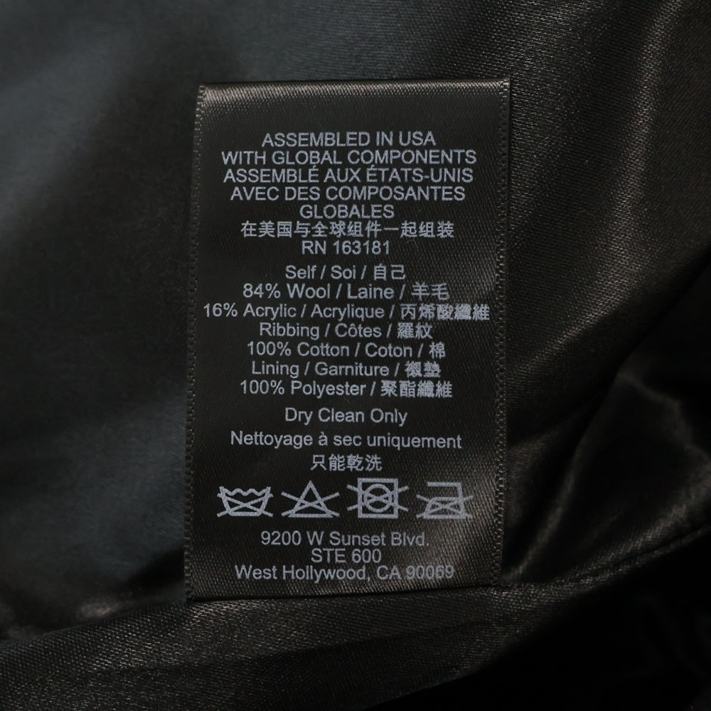 RHUDE(ルード) Boys Signature Bomber ボーイズ シグネチャー ジップアップ ボンバー ジャケットブラック/ホワイト