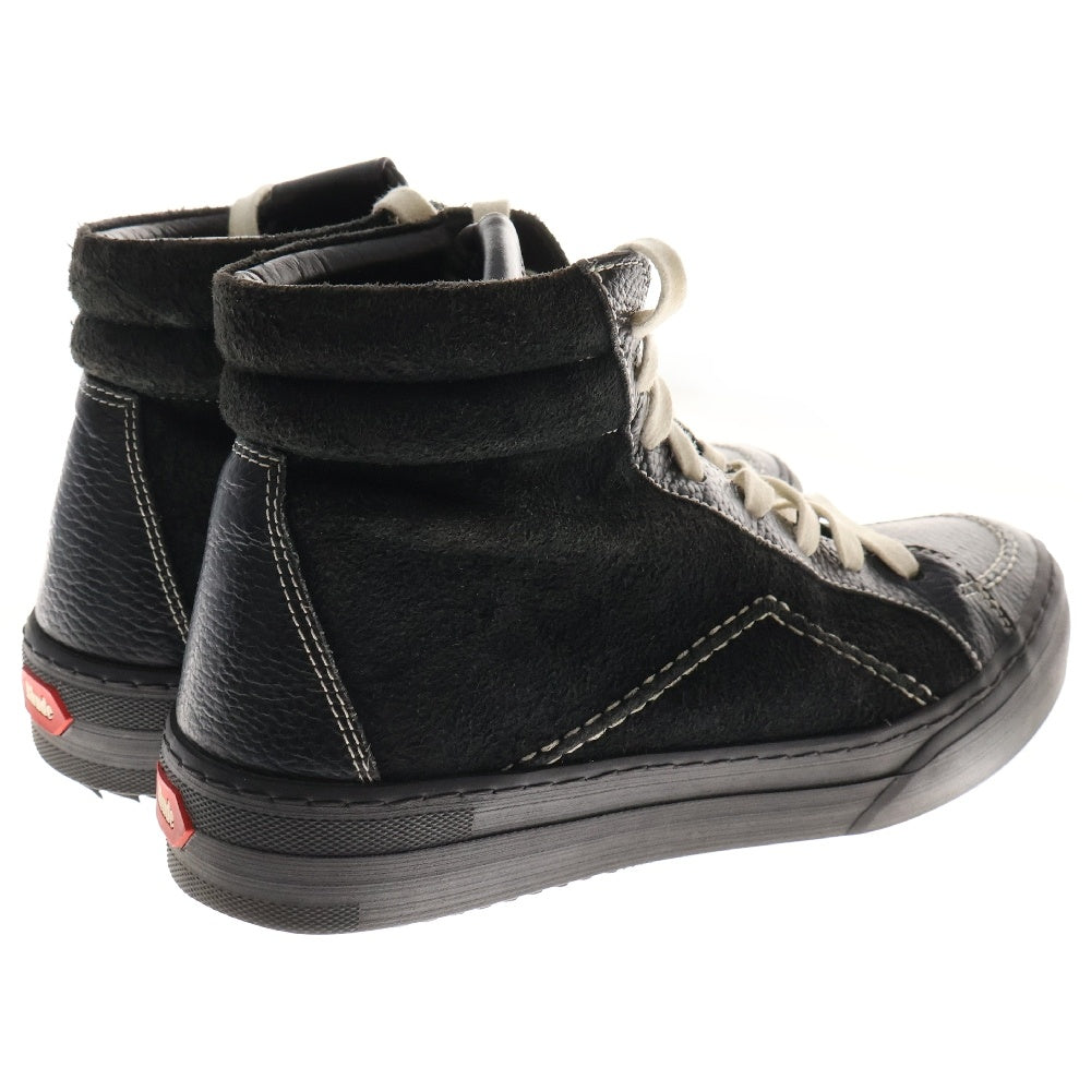 RHUDE(ルード) V1-HI スエード切り替え レザー ハイカットスニーカー ブラック 05AFO13901