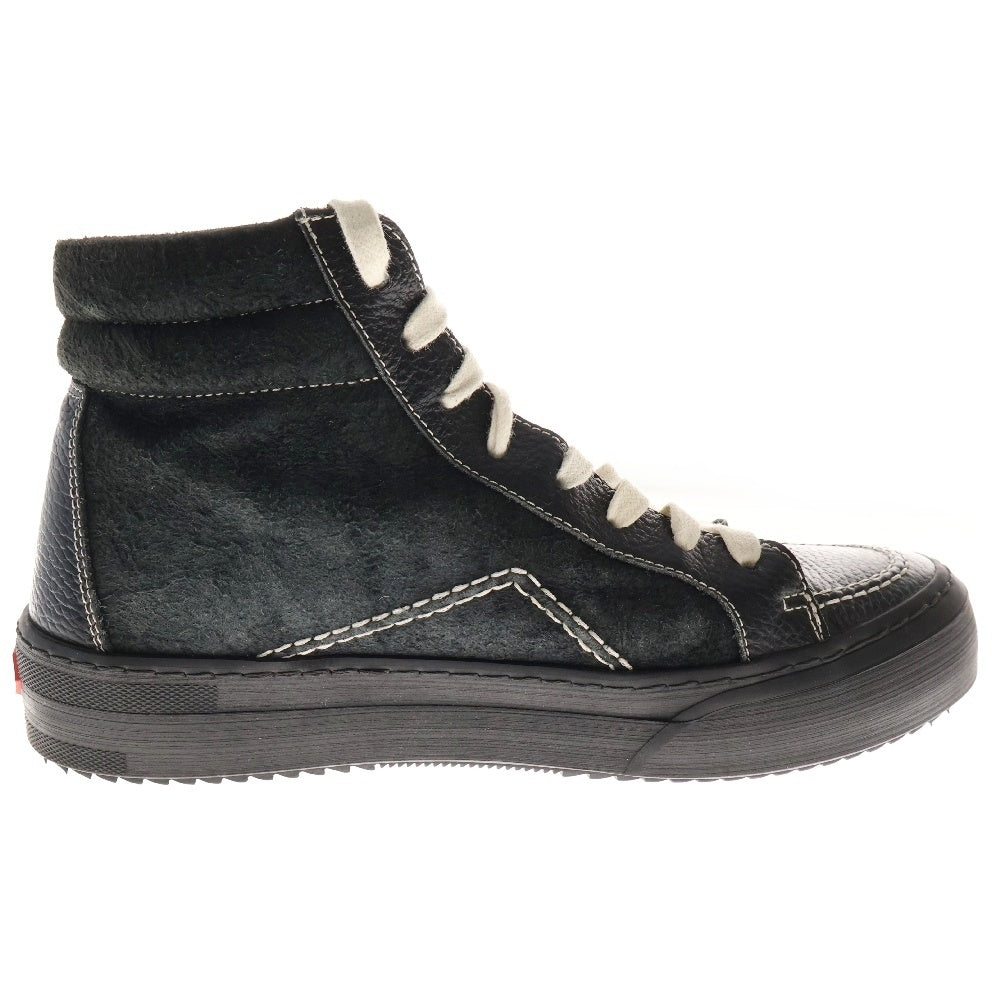 RHUDE(ルード) V1-HI スエード切り替え レザー ハイカットスニーカー ブラック 05AFO13901