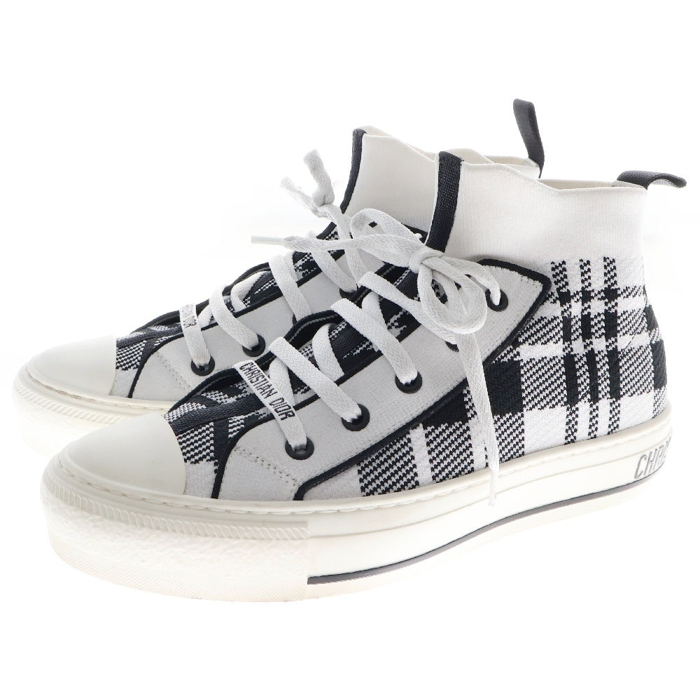Christian Dior(クリスチャンディオール) WALK'N'DIOR ハイトップ チェック ハイカットスニーカー ブラック/ホワイト レディース KCK341TKT19W
