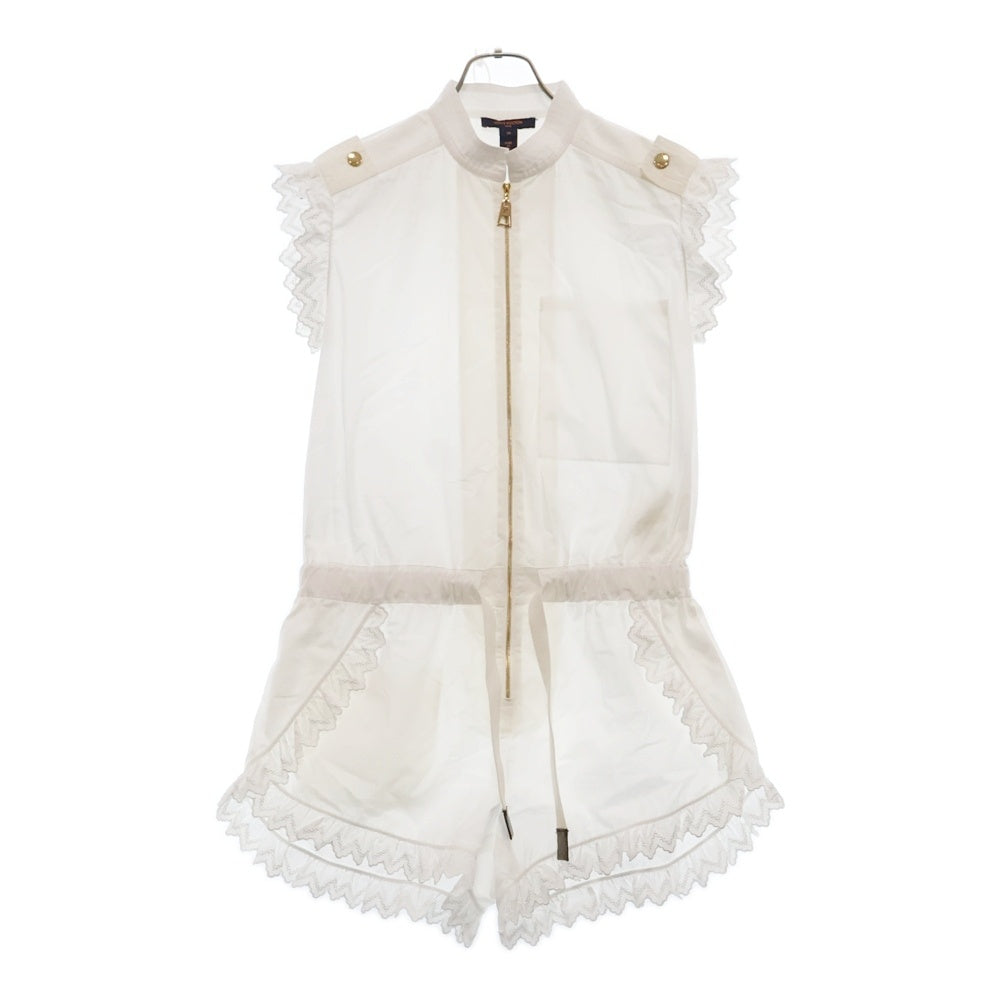 LOUIS VUITTON(ルイヴィトン) 24AW ブロデリーアングレーズ フロントジップ コットン オールインワン ホワイト レディース RW222J XKG FNPB01