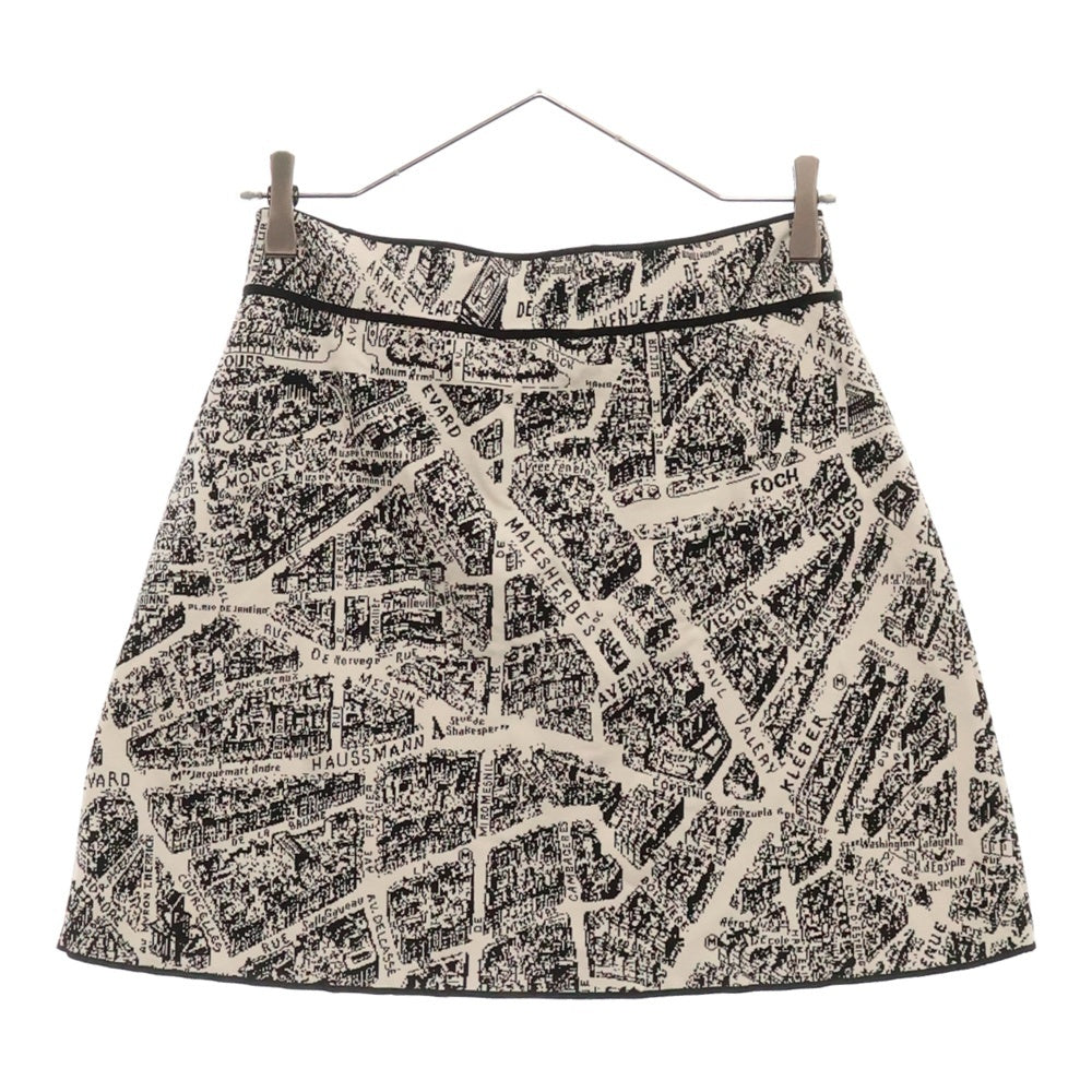Christian Dior(クリスチャンディオール) 24SS Plan de Paris Skirt プラン ドゥ パリ 総柄 レーヨン ミニスカート ホワイト/ブラック レディース 324J11AM505