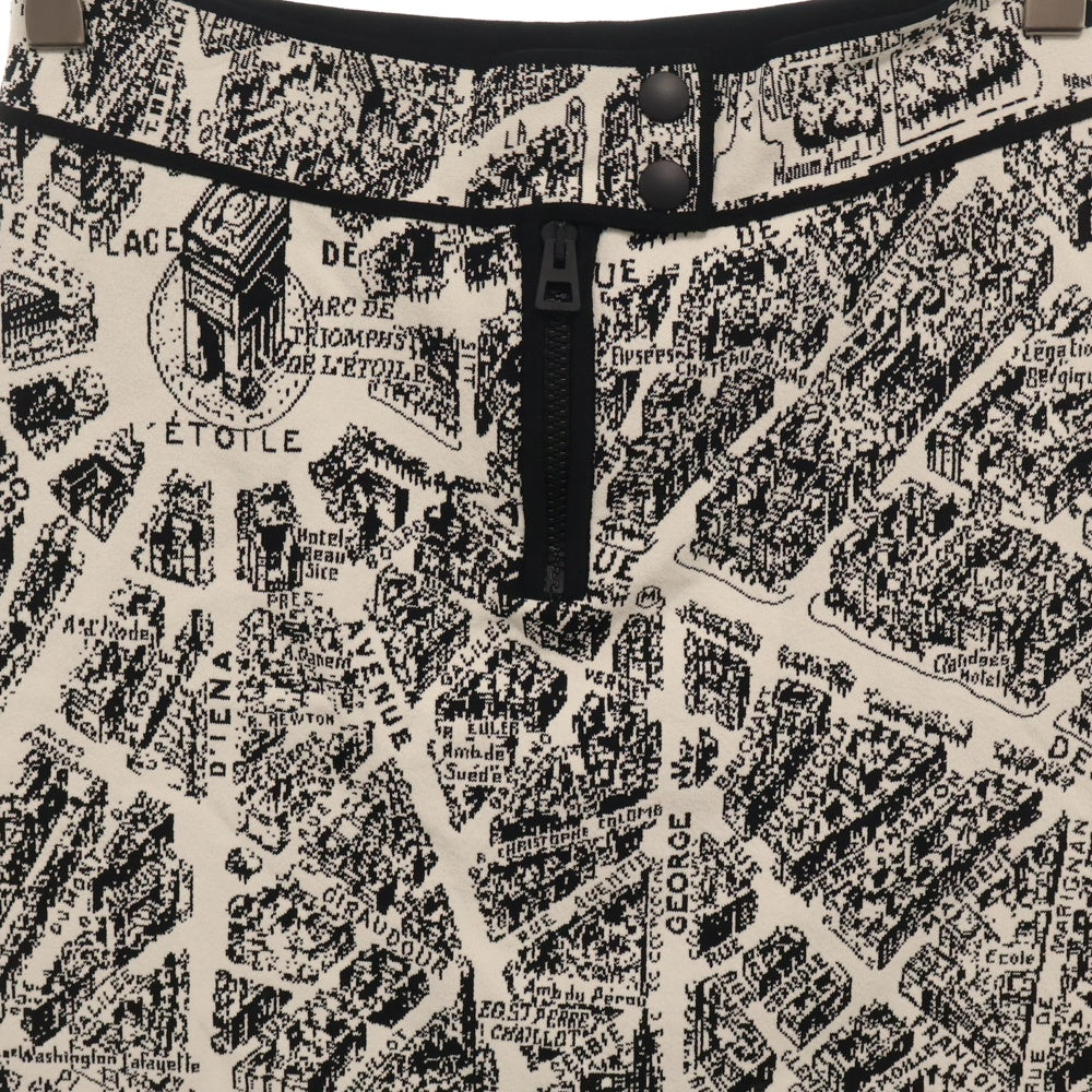 Christian Dior(クリスチャンディオール) 24SS Plan de Paris Skirt プラン ドゥ パリ 総柄 レーヨン ミニスカート ホワイト/ブラック レディース 324J11AM505