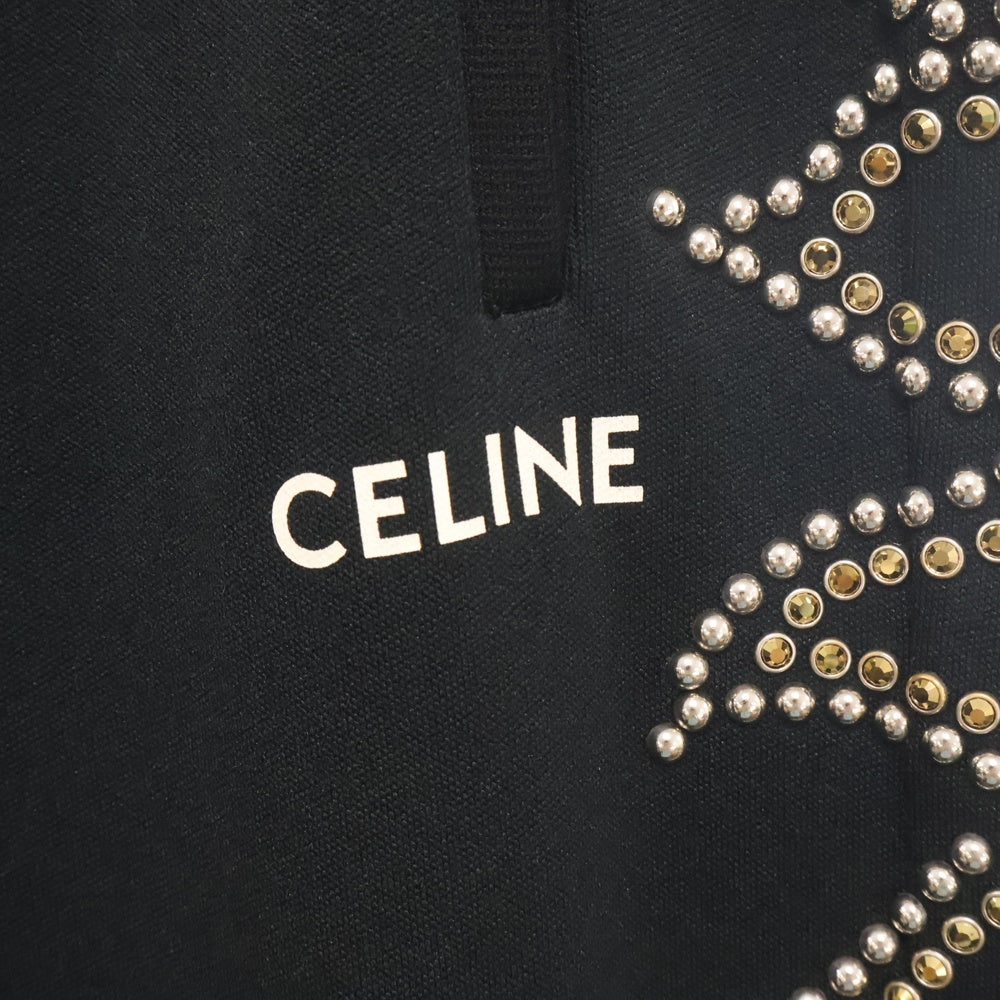 CELINE(セリーヌ) 22AW フレイムエンブロイダリー ジョガーパンツ ダブルフェイス ジャージー トラックパンツ ブラック 2Z225121O