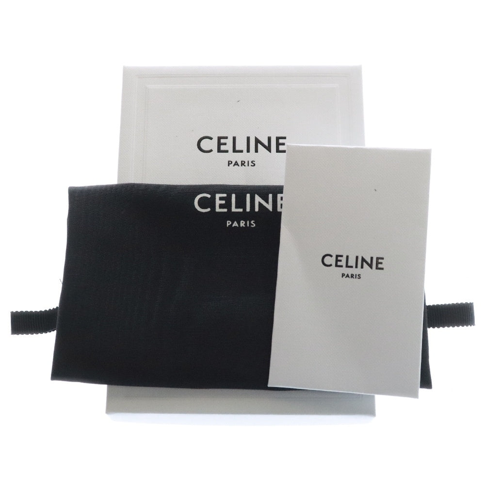 CELINE(セリーヌ) Wiltern ロゴプリント レザー カードケース シルバー