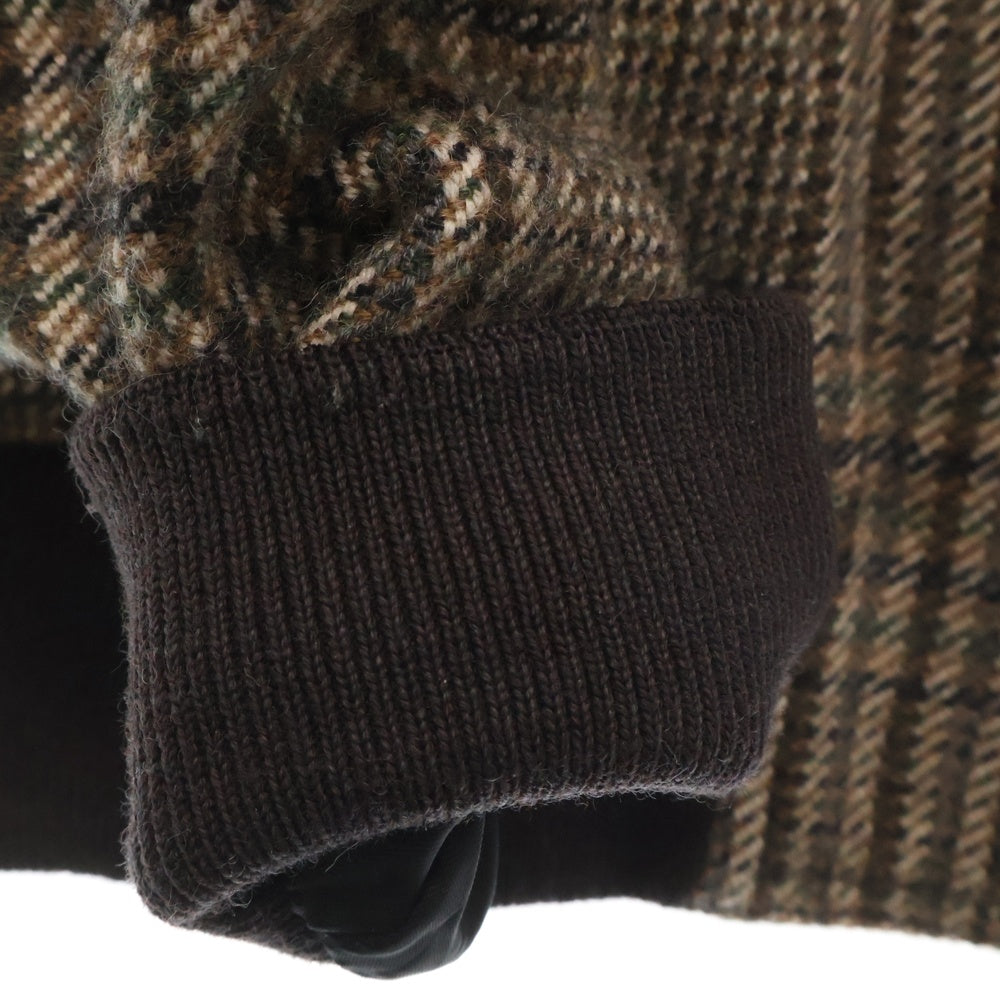 CELINE(セリーヌ) 22AW TEDDY JACKET WITH STAND UP COLLAR IN CHECKED WOOL ウール ハンティング チェック テディ ジャケット ブラウン 2V20L826R