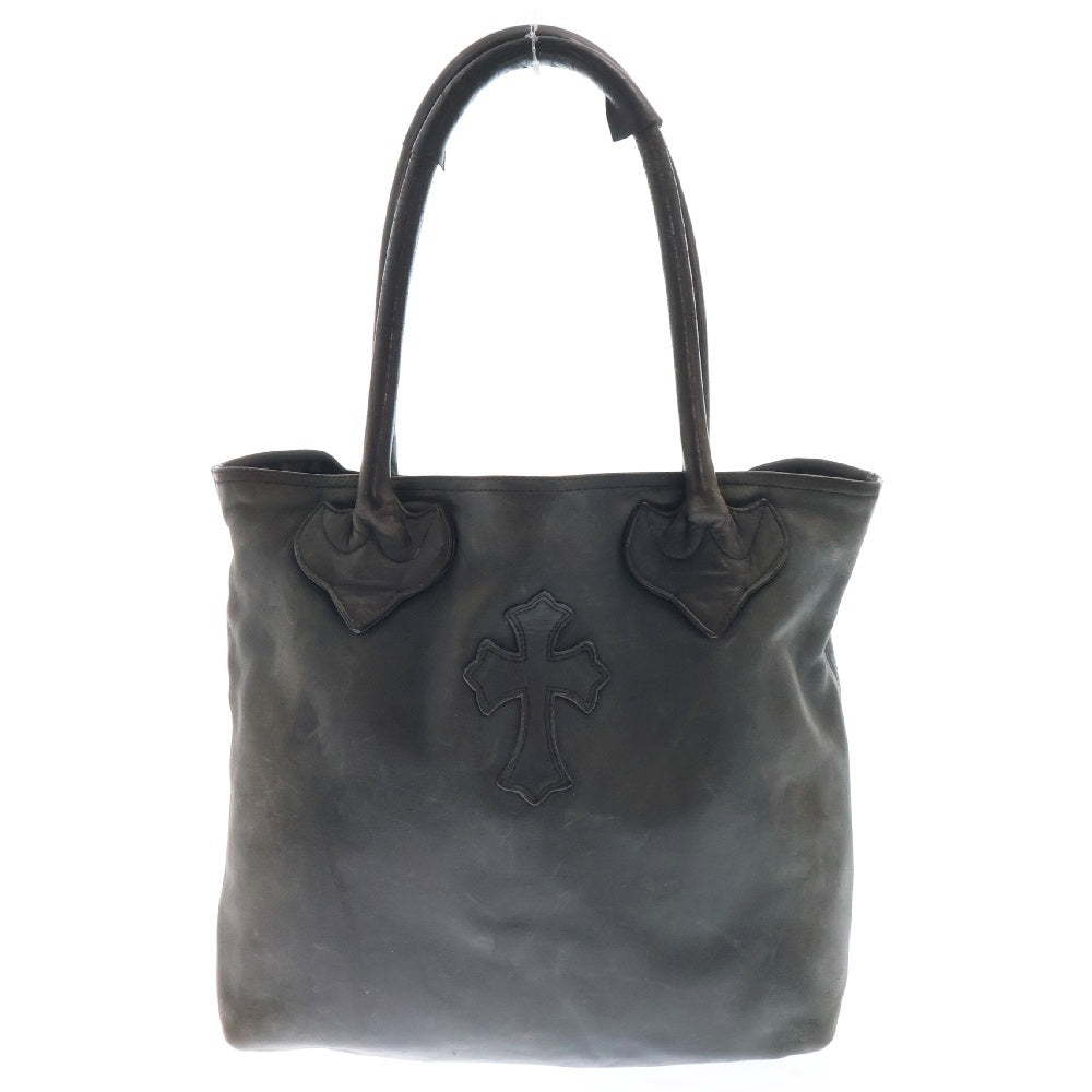 CHROME HEARTS(クロムハーツ) FS TOTE FSトート クロスパッチ付きレザートートバッグ ブラック