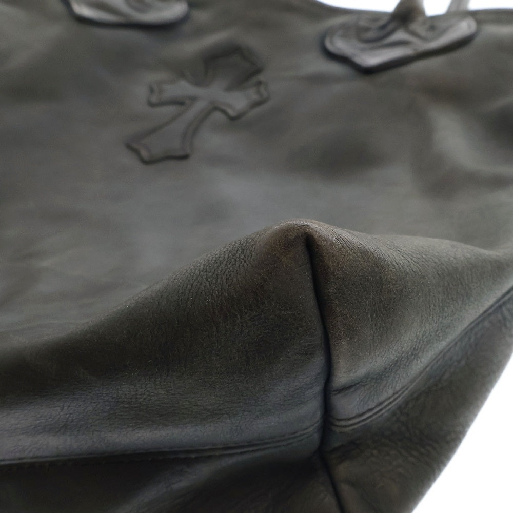 CHROME HEARTS(クロムハーツ) FS TOTE FSトート クロスパッチ付きレザートートバッグ ブラック