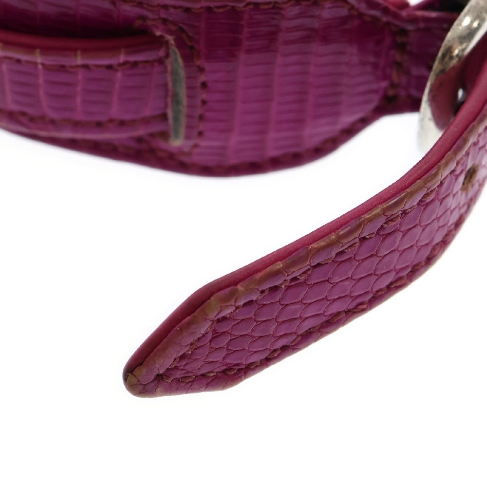 CHROME HEARTS(クロムハーツ) R&R SLIM TINY BUCKLE ロックンロール スリム タイニーバックル レザーブレスレット ピンク/シルバー