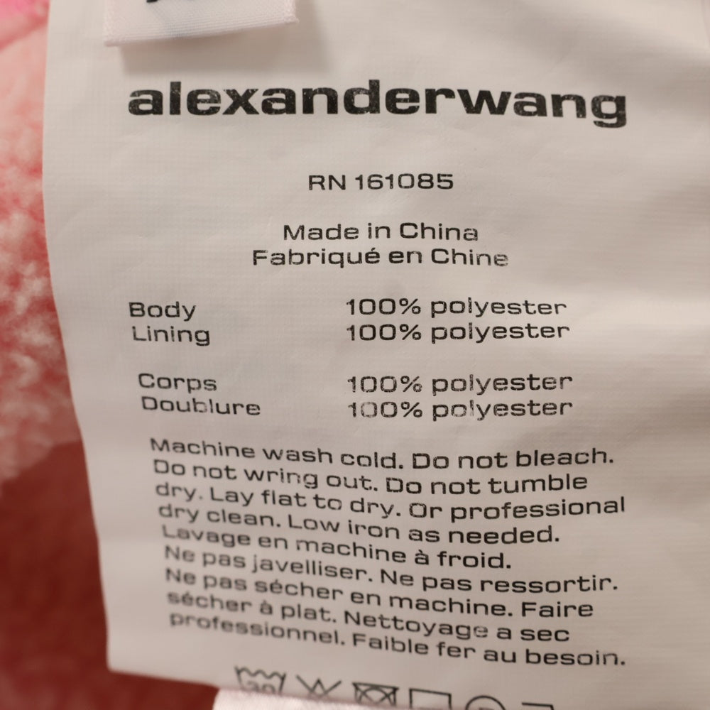 ALEXANDER WANG(アレキサンダーワン) カンガルーポケット ロゴ フリース プルオーバーパーカー ピンク レディース