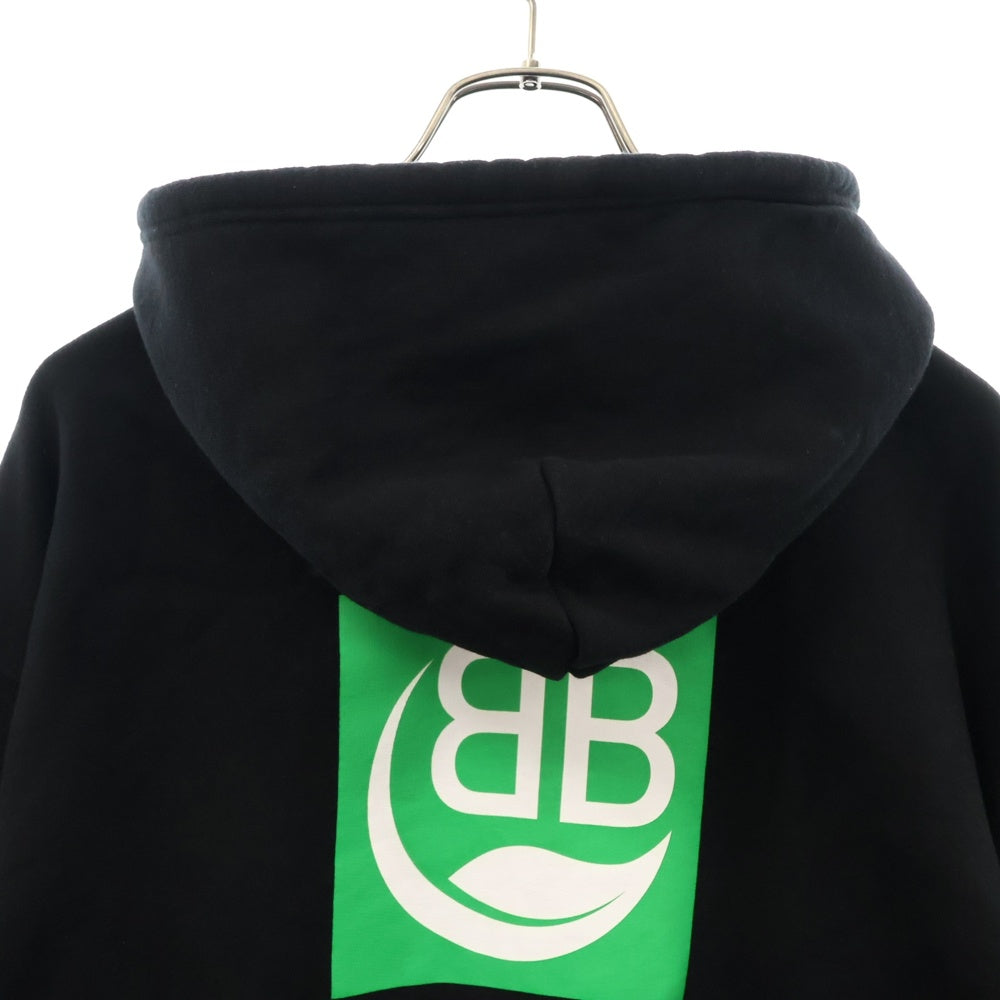 BALENCIAGA(バレンシアガ) ボックスロゴ プリント スウェット プルオーバーパーカー ブラック 570811 THV64