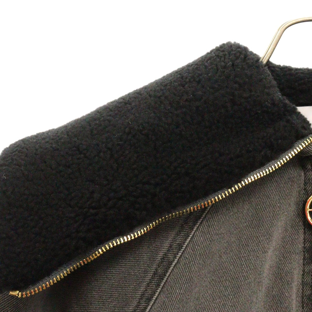PATOU(パトゥー) 23AW オーバーサイズ シャーリング デニムジャケット ブラック レディース 23A-0U023-0081