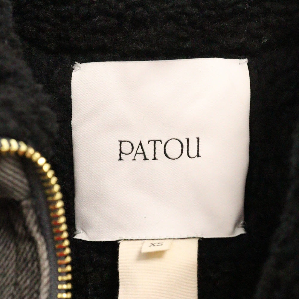PATOU(パトゥー) 23AW オーバーサイズ シャーリング デニムジャケット ブラック レディース 23A-0U023-0081