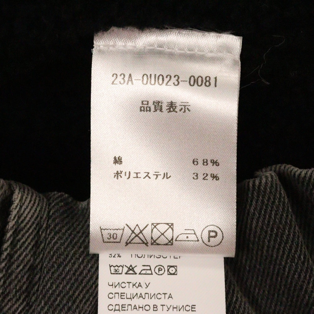 PATOU(パトゥー) 23AW オーバーサイズ シャーリング デニムジャケット ブラック レディース 23A-0U023-0081