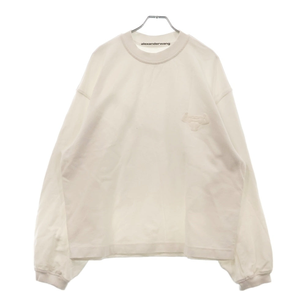 ALEXANDER WANG(アレキサンダーワン) 23AW Beefy Graphic Sweatshirt ビーフィー グラフィック 刺繍 スウェット トレーナー ホワイト 6CC3231011