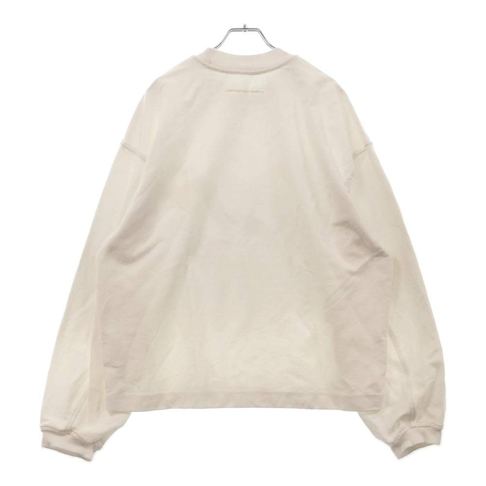 ALEXANDER WANG(アレキサンダーワン) 23AW Beefy Graphic Sweatshirt ビーフィー グラフィック 刺繍 スウェット トレーナー ホワイト 6CC3231011