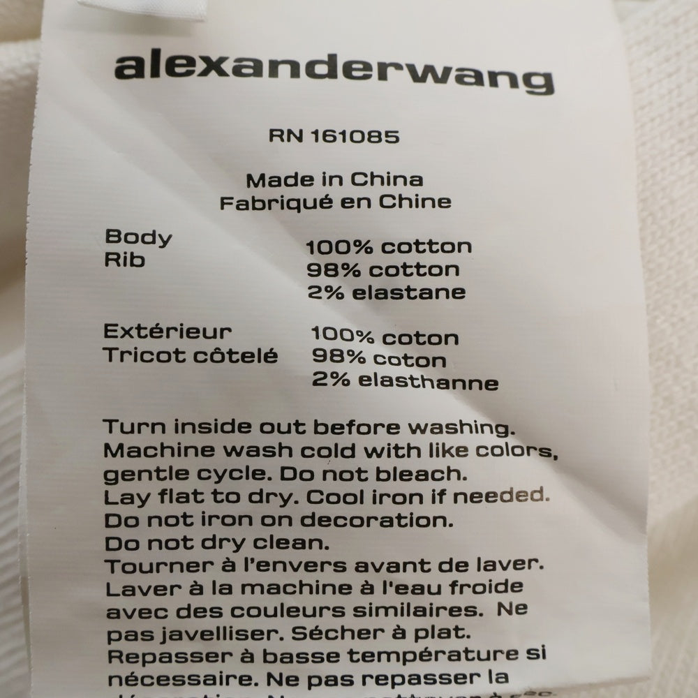 ALEXANDER WANG(アレキサンダーワン) 23AW Beefy Graphic Sweatshirt ビーフィー グラフィック 刺繍 スウェット トレーナー ホワイト 6CC3231011