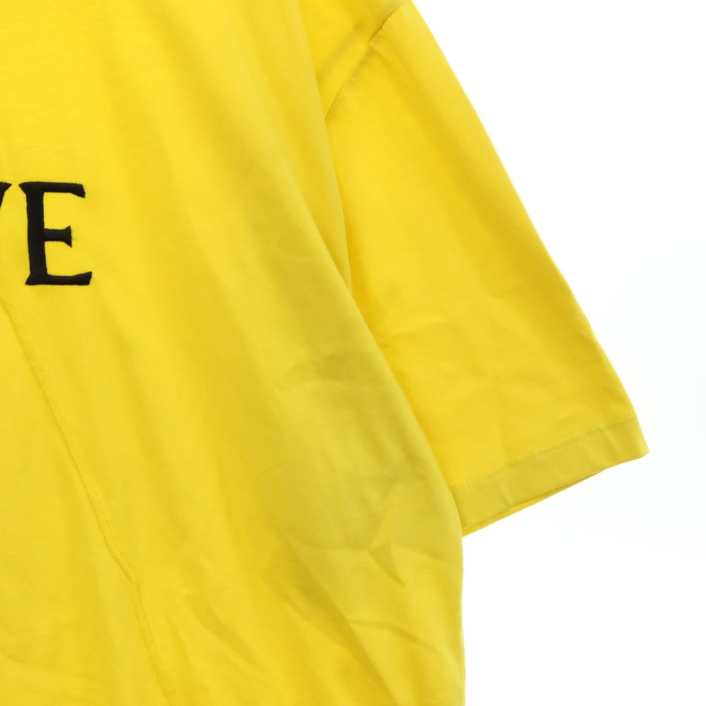 LOEWE(ロエベ) 22SS ×スタジオジブリ 千と千尋の神隠し オオトリ様 ロゴ刺繍 クルーネック 半袖Tシャツ カットソー イエロー S928Y22J03