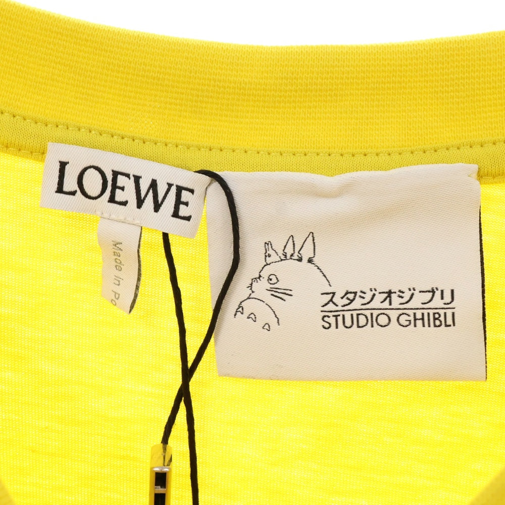 LOEWE(ロエベ) 22SS ×スタジオジブリ 千と千尋の神隠し オオトリ様 ロゴ刺繍 クルーネック 半袖Tシャツ カットソー イエロー S928Y22J03