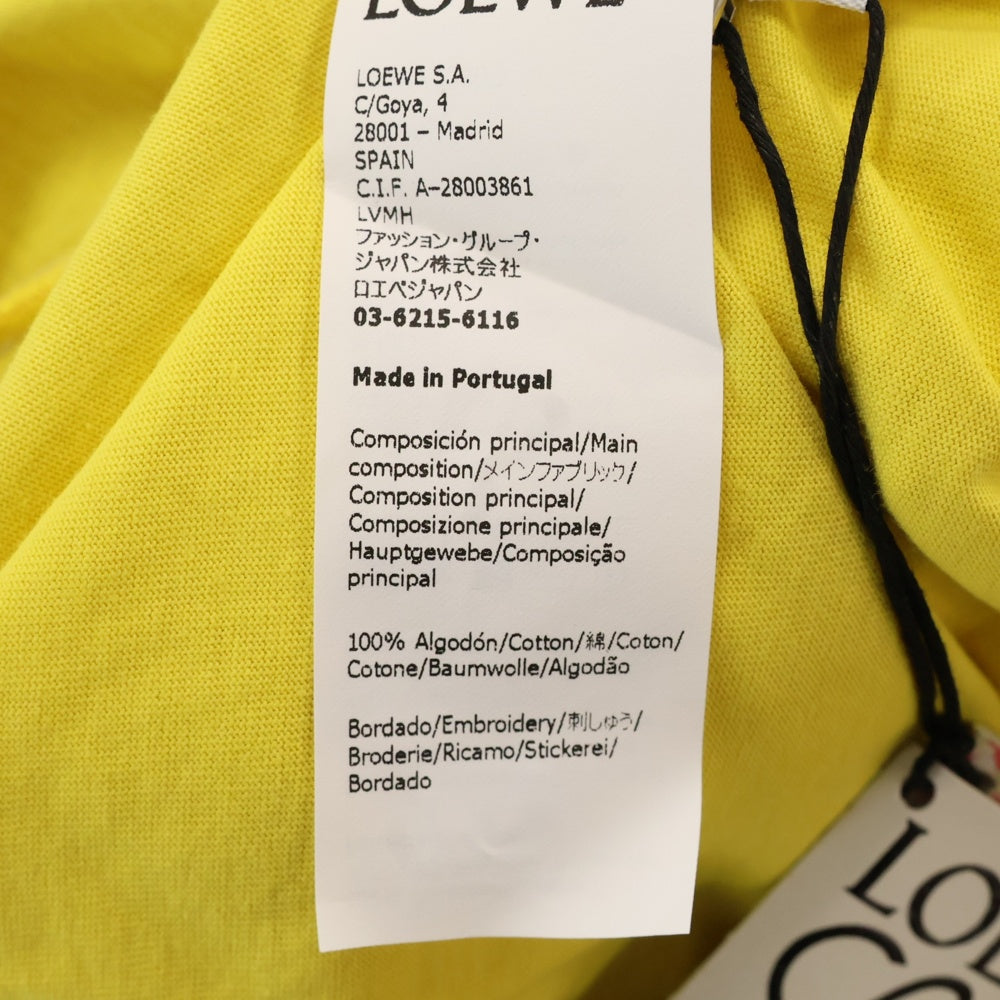 LOEWE(ロエベ) 22SS ×スタジオジブリ 千と千尋の神隠し オオトリ様 ロゴ刺繍 クルーネック 半袖Tシャツ カットソー イエロー S928Y22J03