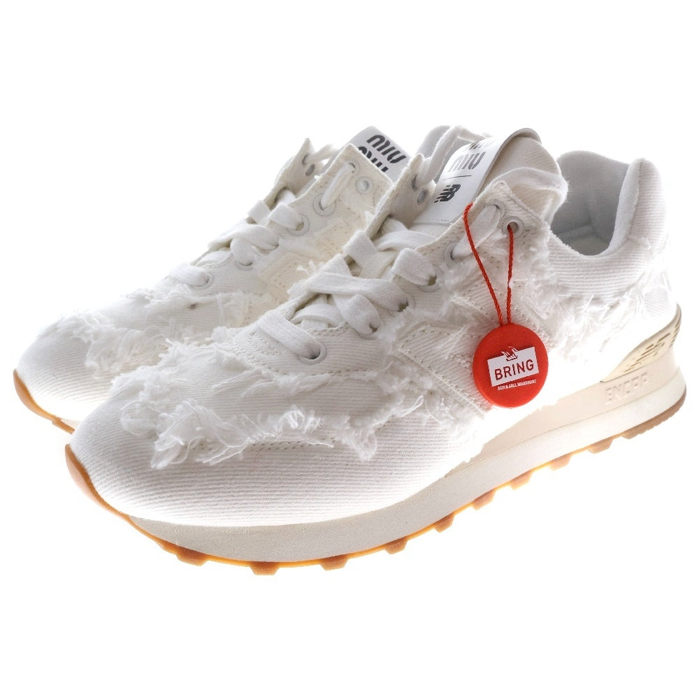 New Balance(ニューバランス) 22SS 574 ×MIUMIU ミュウミュウ ローカットスニーカー ホワイト レディース