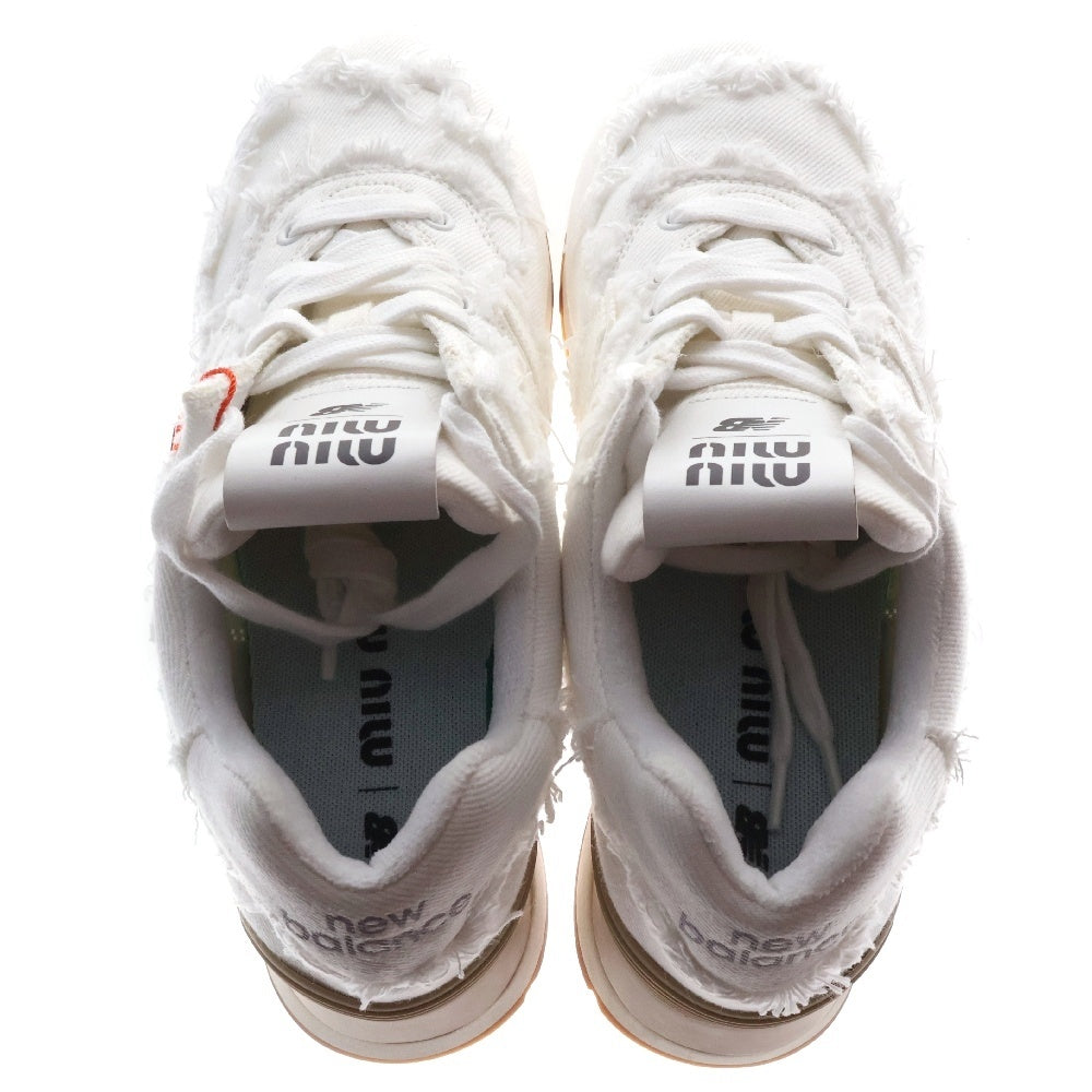 New Balance(ニューバランス) 22SS 574 ×MIUMIU ミュウミュウ ローカットスニーカー ホワイト レディース