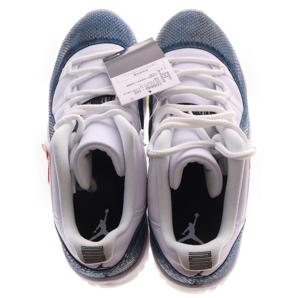 NIKE(ナイキ) AIR JORDAN 11 RETRO LOW LE SNAKESKIN エアジョーダン11 スネークスキン ローカットスニーカー ホワイト/ブルー US10.5/28.5cm CD6846-102