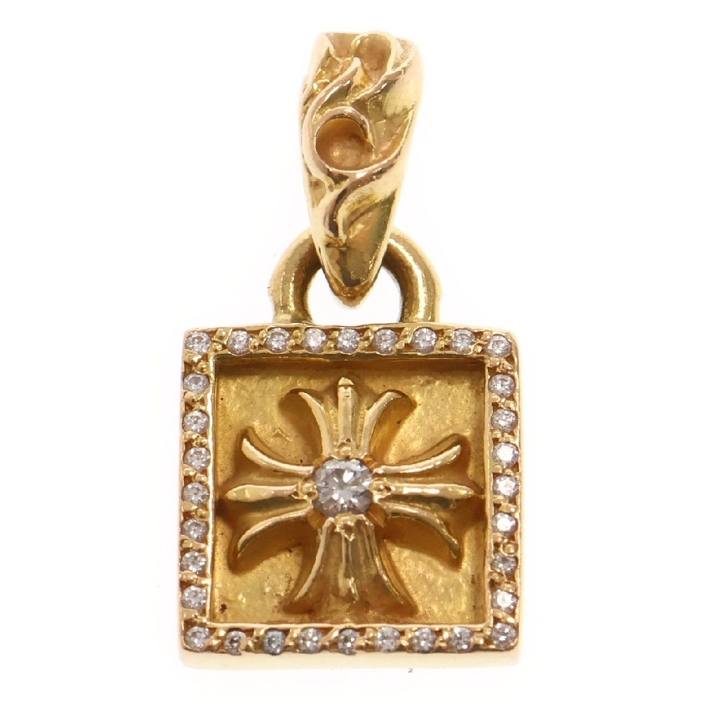 CHROME HEARTS(クロムハーツ) 22K FRAMED CH PLUS P/DIA フレームドCHプラス PAVEダイヤ ペンダントトップ ゴールド BCA048