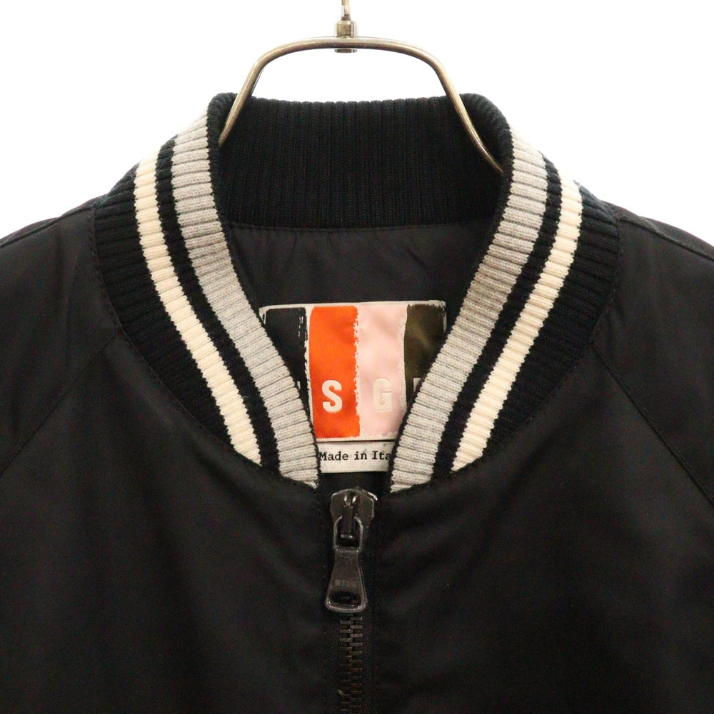 MSGM(エムエスジーエム) MA-1 エムエーワン フライトジャケット ブルゾン ブラック