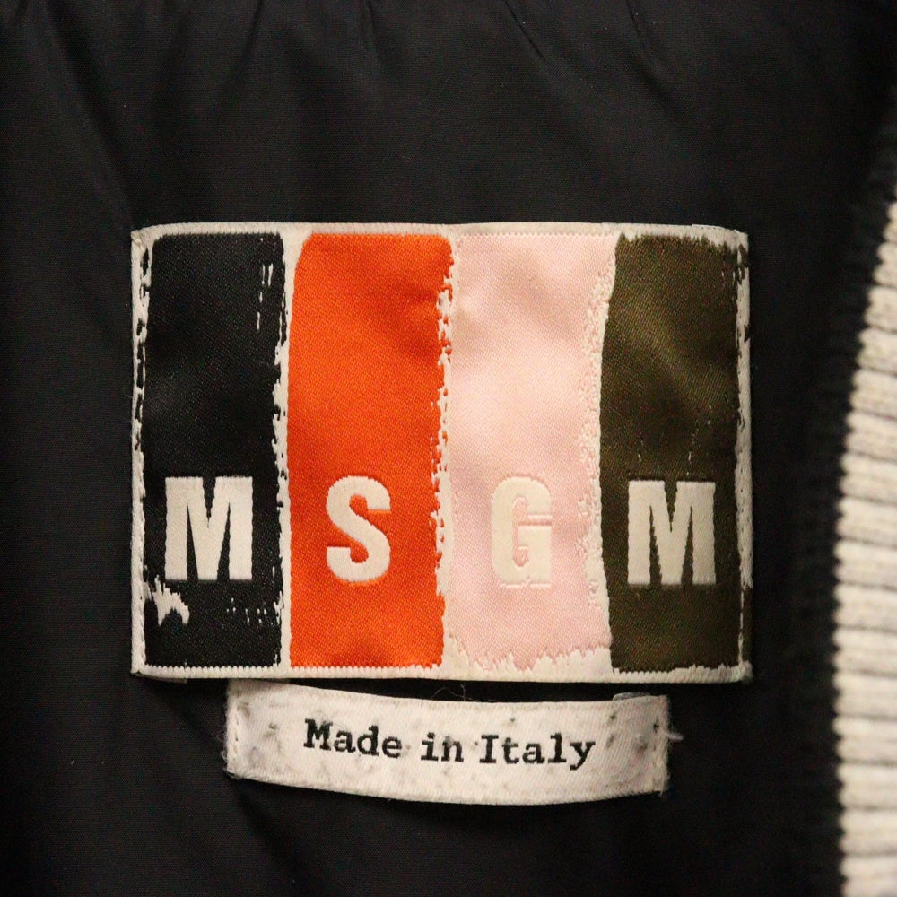 MSGM(エムエスジーエム) MA-1 エムエーワン フライトジャケット ブルゾン ブラック