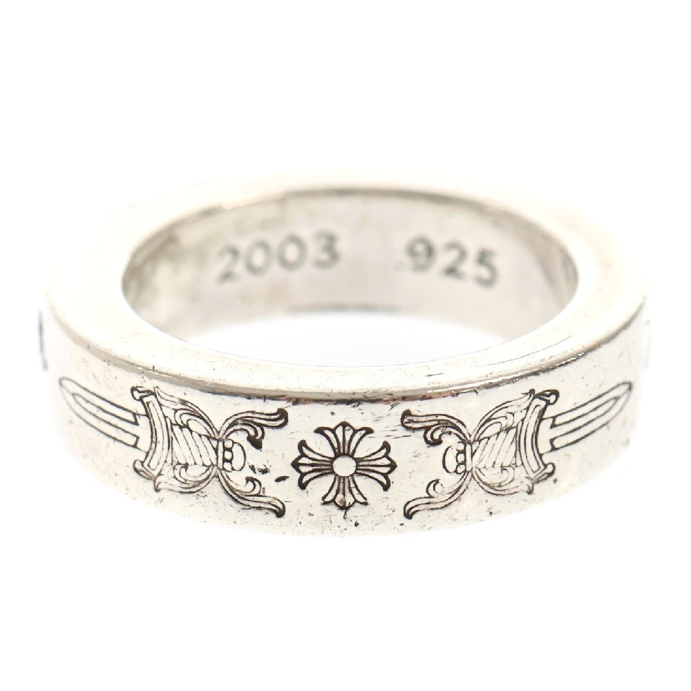 CHROME HEARTS(クロムハーツ) 6mm SPACER DAGGER P/BLKDIA 6mmスペーサーリング アフター PAVEブラックダイヤ ダガー シルバー