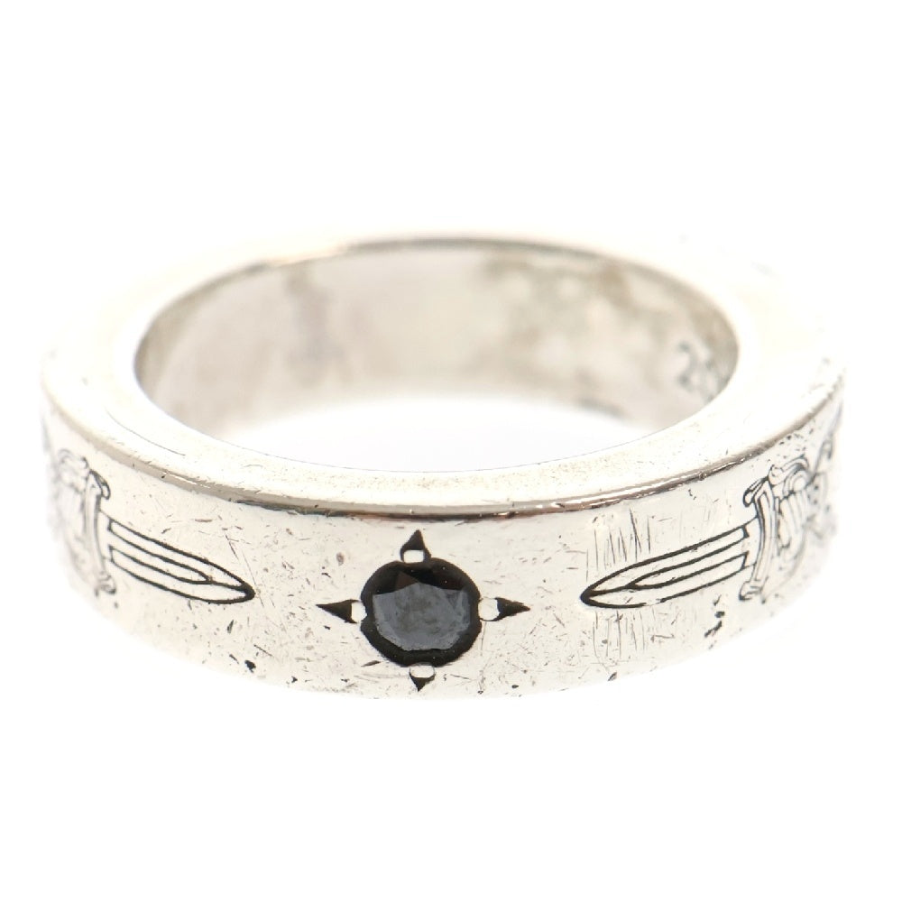 CHROME HEARTS(クロムハーツ) 6mm SPACER DAGGER P/BLKDIA 6mmスペーサーリング アフター PAVEブラックダイヤ ダガー シルバー