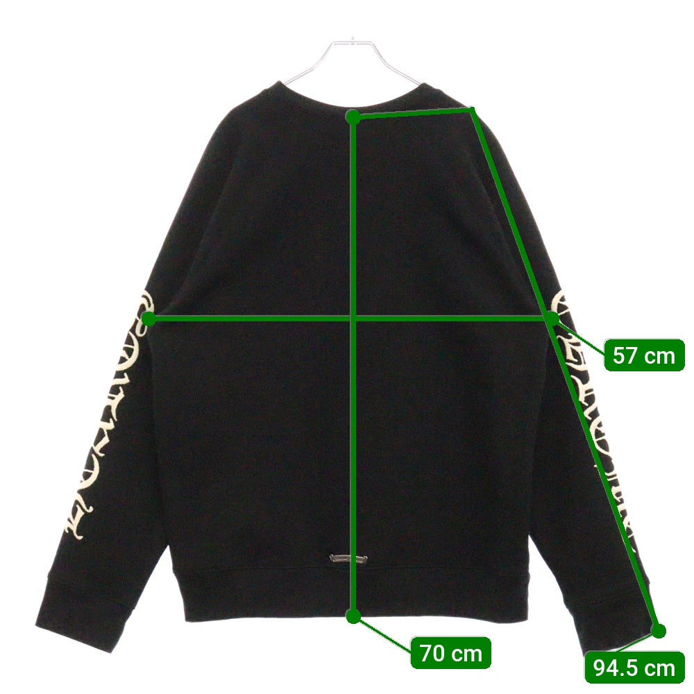 CHROME HEARTS(クロムハーツ) Y NOT SLOW RIDE L/S CREW ワイノット スロースライド CH刺繍 クルーネック スウェット トレーナー ブラック